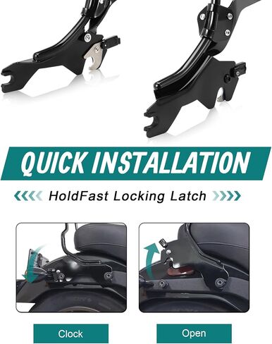 MoKitDora Sissy Bar Detachable Backrest Upright with Pad & Luggage Rack for Softail 2018-later Sport Glide FLSB Low Rider FXLR FXLRS FXLRST Models, Black in Saudi Arabia