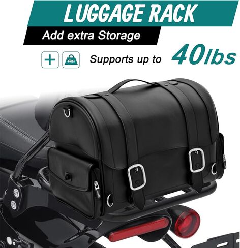 MoKitDora Sissy Bar Detachable Backrest Upright with Pad & Luggage Rack for Softail 2018-later Sport Glide FLSB Low Rider FXLR FXLRS FXLRST Models, Black in Saudi Arabia