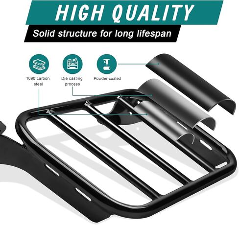 MoKitDora Sissy Bar Detachable Backrest Upright with Pad & Luggage Rack for Softail 2018-later Sport Glide FLSB Low Rider FXLR FXLRS FXLRST Models, Black in Saudi Arabia