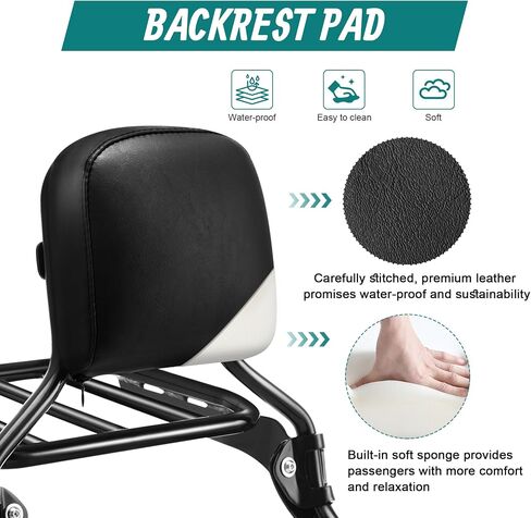 MoKitDora Sissy Bar Detachable Backrest Upright with Pad & Luggage Rack for Softail 2018-later Sport Glide FLSB Low Rider FXLR FXLRS FXLRST Models, Black in Saudi Arabia
