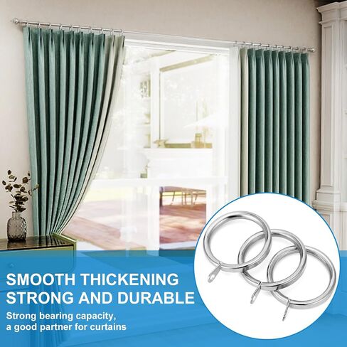 42Pcs 1.5-Inch Inner Diameter Metal Curtain Rings with Flat Eyelet Half Circle Thick Wire Fits Up to 1 1/4-Inch Rod (Gold-42pcs) in Kuwait