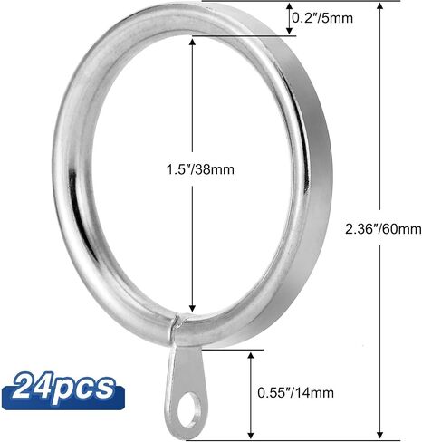 42Pcs 1.5-Inch Inner Diameter Metal Curtain Rings with Flat Eyelet Half Circle Thick Wire Fits Up to 1 1/4-Inch Rod (Gold-42pcs) in Kuwait
