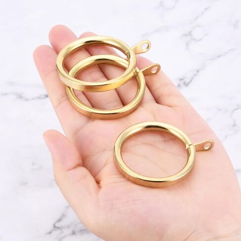 42Pcs 1.5-Inch Inner Diameter Metal Curtain Rings with Flat Eyelet Half Circle Thick Wire Fits Up to 1 1/4-Inch Rod (Gold-42pcs) in Kuwait