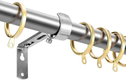 42Pcs 1.5-Inch Inner Diameter Metal Curtain Rings with Flat Eyelet Half Circle Thick Wire Fits Up to 1 1/4-Inch Rod (Gold-42pcs) in Kuwait