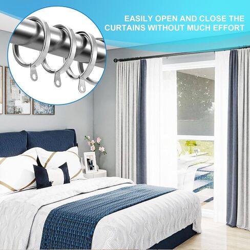 42Pcs 1.5-Inch Inner Diameter Metal Curtain Rings with Flat Eyelet Half Circle Thick Wire Fits Up to 1 1/4-Inch Rod (Gold-42pcs) in Kuwait
