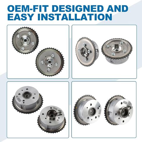 Intake & Exhaust Camshaft Adjuster VVT Timing Cam Gear Compatible with Genesis G70 Hyundai Santa Fe Sonata Tucson Veloster Kia Optima Sorento Sportage Replacement for 24350-2G750 24370-2G750 in Saudi Arabia