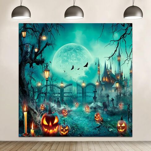 Halloween Backdrop 10x8ft Happy Halloween Party Photo Background for Kids Adults Scary Cemetery Graveyard Skeleton Spooky Ghost Halloween Banner Decorations Halloween Backdrops for Photography in Saudi Arabia