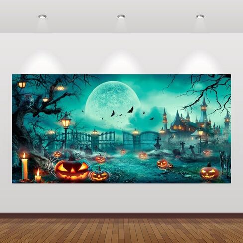 Halloween Backdrop 10x8ft Happy Halloween Party Photo Background for Kids Adults Scary Cemetery Graveyard Skeleton Spooky Ghost Halloween Banner Decorations Halloween Backdrops for Photography in Saudi Arabia