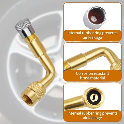 4 قطع صمام تمديد جذع ، امتداد صمام 90 درجة امتدادات الجذعية محول Valvestem لسيارات الركاب عجلات مزدوجة ، RV ، عربة ، الدراجات ، الدراجات النارية والمقطورات in Saudi Arabia
