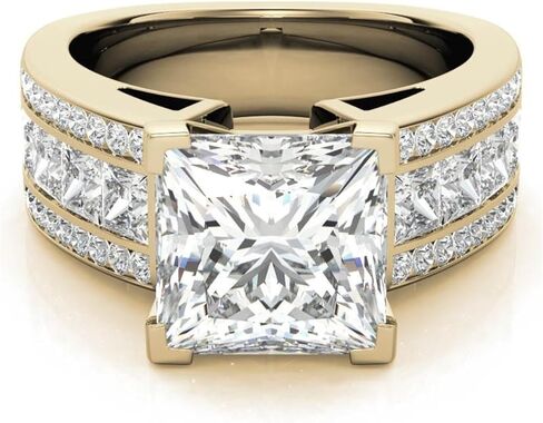 3CT Princess Cut Moissanite Chennal مجموعة خطوبة على نطاق واسع في البلاتين والذهبي والفضي هدية فالانتي لها in Saudi Arabia