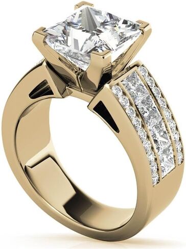 3CT Princess Cut Moissanite Chennal مجموعة خطوبة على نطاق واسع في البلاتين والذهبي والفضي هدية فالانتي لها in Saudi Arabia