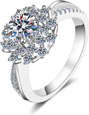 مخصصة 14K الذهب 1CT Diamond Sunflower Women Wedding Band ، VVS1 D-Color Diamond Ring مخصص ، هدية رومانسية لها in Saudi Arabia