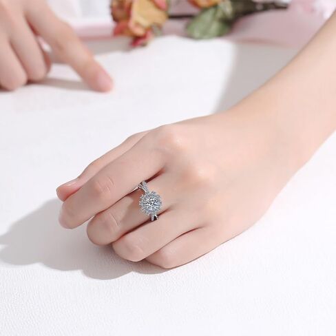 مخصصة 14K الذهب 1CT Diamond Sunflower Women Wedding Band ، VVS1 D-Color Diamond Ring مخصص ، هدية رومانسية لها in Saudi Arabia