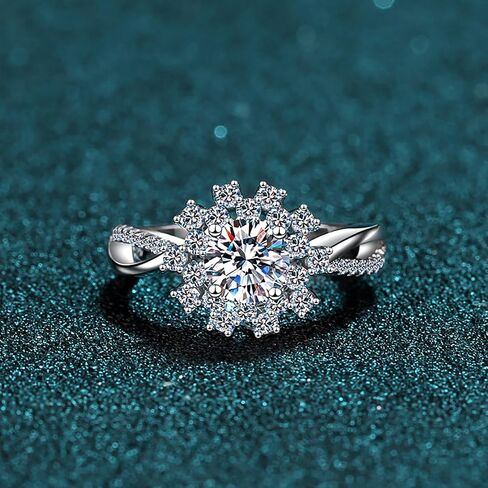 مخصصة 14K الذهب 1CT Diamond Sunflower Women Wedding Band ، VVS1 D-Color Diamond Ring مخصص ، هدية رومانسية لها in Saudi Arabia