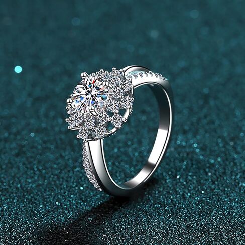 مخصصة 14K الذهب 1CT Diamond Sunflower Women Wedding Band ، VVS1 D-Color Diamond Ring مخصص ، هدية رومانسية لها in Saudi Arabia