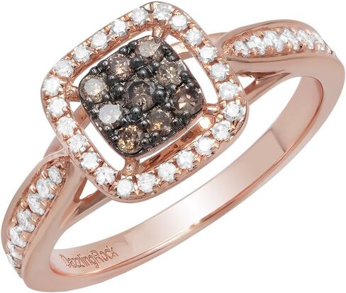 Dazzlingrock Collection 0.55 Cttw 18K Solid Gold Round Champagne & White Diamond Womens Engagement Ring in Saudi Arabia