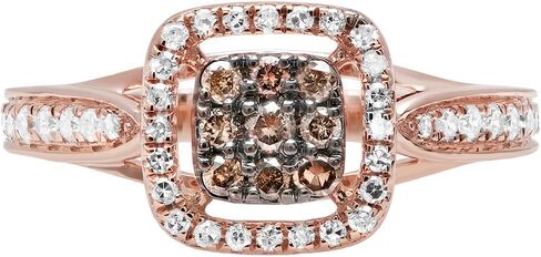 Dazzlingrock Collection 0.55 Cttw 18K Solid Gold Round Champagne & White Diamond Womens Engagement Ring in Saudi Arabia