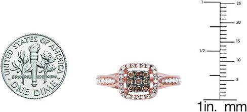Dazzlingrock Collection 0.55 Cttw 18K Solid Gold Round Champagne & White Diamond Womens Engagement Ring in Saudi Arabia