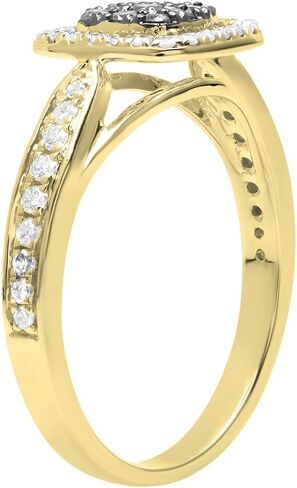 Dazzlingrock Collection 0.55 Cttw 18K Solid Gold Round Champagne & White Diamond Womens Engagement Ring in Saudi Arabia