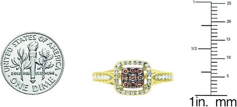 Dazzlingrock Collection 0.55 Cttw 18K Solid Gold Round Champagne & White Diamond Womens Engagement Ring in Saudi Arabia