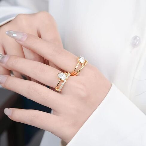 S925 Sterling Sliver هندسة وعد الوعد مع خاتم الماس 0.8 قيراط | D-Color VVS1 Clarity Cut Exclude | ملحق فريد وعصري in Saudi Arabia