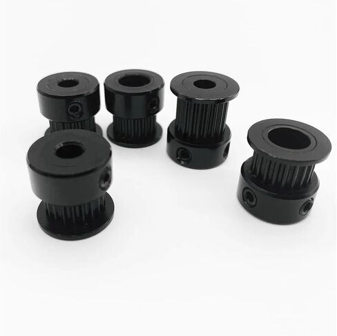 3D Printer Parts GT2 Black Timing Belt Pulley 2GT 20 Tooth Aluminum Hole 3/3.17/4/5/6/6.35/8mm Width 6/9/10mm 2GT Round Pulley(6mm) in Saudi Arabia