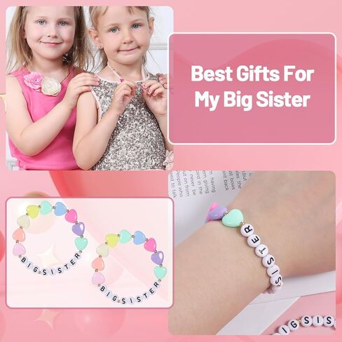 2 PCS سوار أخت كبير ملونة لبعض أخت إعلان ابنة ابنة ابنة أخت عيد ميلاد عيد الميلاد عيد الهالوين هدية جديدة in Saudi Arabia