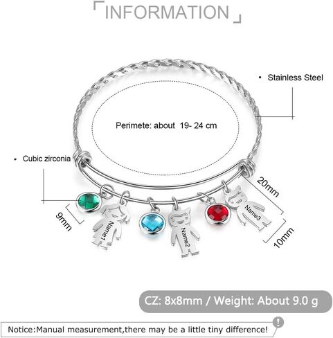 ALBERTBAND Christmas Gifts Bracelets For Mom Personalized Charm Birthstone Bracelet with 1-5 Names Mother Daughter Bracelets Mommy Bracelet Gift For Mom Grandma Wife in Saudi Arabia