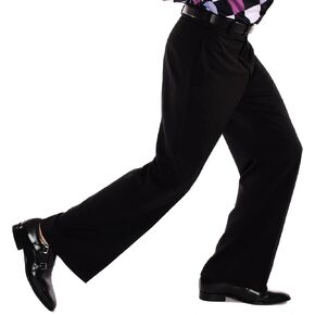 Mens 70s Black Stretch Gabardine Wide Leg Pants in Saudi Arabia