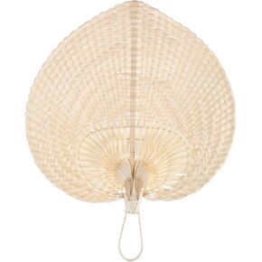 Luozzy 2 Pack فيتنام فيتنام المنسوجة يدويًا على شكل قلب من الخيزران مروحة طبيعية تبريد يدويًا لحفل الزفاف ديكور المنزل الصيف الأساسي in Kuwait