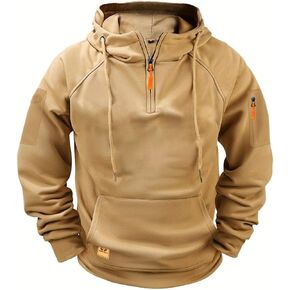 هوديس التكتيكية للرجال الربع العسكري Zip Pullover Cargo Hoodie Jacket Switshe Fleece Hoodshirt مع جيوب in Kuwait