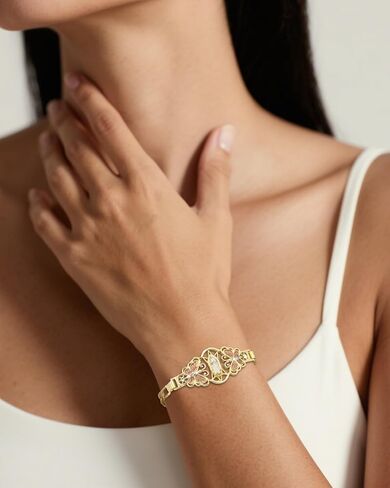 J & H Diaguvelo Virgin Mary Bracelet for Women Catholic Trendy Cubic Zirconia Christian Dainty Charm Rhinestone Gold Jewelry Mujer Virgen de Guadalupe Pulseras Holy Gifts in Saudi Arabia