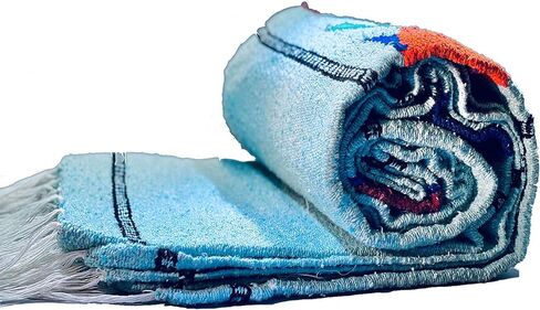 Baja Trader Serape Mexican Blanket, Yoga Mat, Camping Blanket, Beach Blanket, Picnic Blanket, Handmade Woven Throw Blanket, Home Decor, Car Blanket (Fish) (Navy Blue) in Saudi Arabia