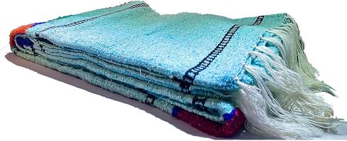 Baja Trader Serape Mexican Blanket, Yoga Mat, Camping Blanket, Beach Blanket, Picnic Blanket, Handmade Woven Throw Blanket, Home Decor, Car Blanket (Fish) (Navy Blue) in Saudi Arabia