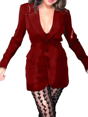 utcoco Women's Y2K Two Piece Set Hollow Out Waist Blazer Jacket Lace Pants Set Clubwear（Order Separately） in Saudi Arabia