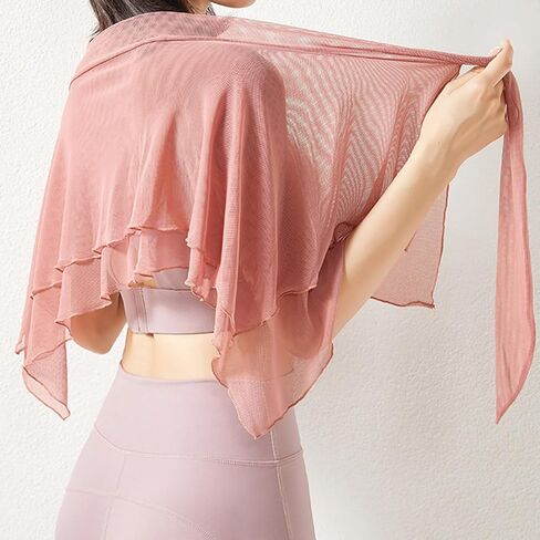 Women Mesh Wrap Dance Skirt Girls Asymmetric Skirt Solid Color Yoga Skirt Ballet Wrap Skirt Skate Over Scarf Skirt Black in Saudi Arabia