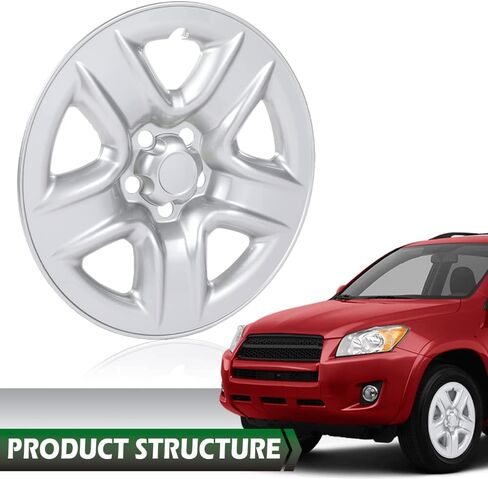 Grand Orange 17 "Hubcap Covers 1pcs ، يغطي غطاء محور الجلد البديل للسيارات متوافقًا مع 2006-2011 Toyota Rav4 ، Toyota Rav4 2012 (البنزين) in Kuwait