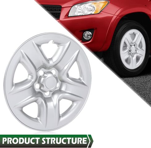 Grand Orange 17 "Hubcap Covers 1pcs ، يغطي غطاء محور الجلد البديل للسيارات متوافقًا مع 2006-2011 Toyota Rav4 ، Toyota Rav4 2012 (البنزين) in Kuwait