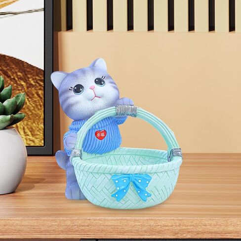 Cat Tray Resin Statue Tray Home Decor Modern Candy Dish Key Bowl Cat Figure for Cabinet Bedroom Shelf Candy Jewelry, Style A in Saudi Arabia
