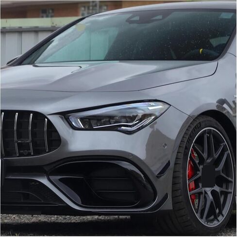 CLA 45 FOG LAMP GRILLE TRIM AIR Blade متوافق مع Benz C118 W118 CLA45 AMG 2020-2023 المفسد الجانبي الأمامي المفسد الكانارد (6 أجزاء) in Kuwait