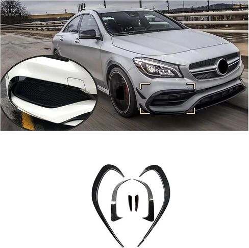 6pcs Carbon Car Car Plumper Spoiliter Side Side Air Vent Canard Trim Kit متوافق مع Benz CLA CLA200 220 250 260 2016-2019 ، Binbin06792 Store in Kuwait