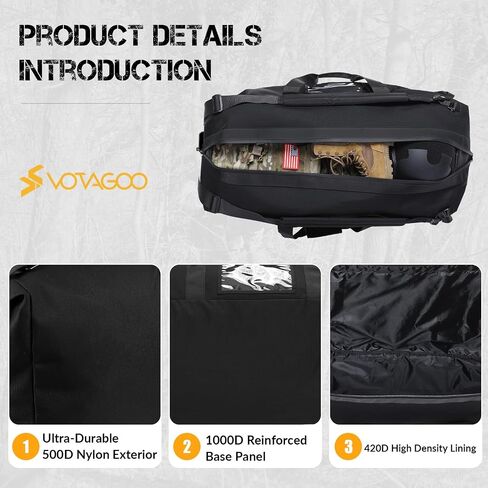 130L Tactical Travel Duffle Bag Large Capacity Waterproof Full-Access Opening Foldable Military Backpack Travel for Outdoor Camping Hunting Weekender Gym Traveling Workout Deployment in Saudi Arabia