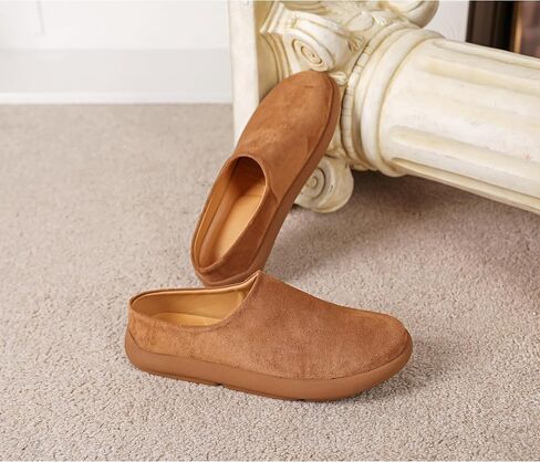 LCQL Men Breathable Slides Slipper Leather Mules and Clog Summer Outdoor Indoor Flat Loafers Size 7-12 in Kuwait