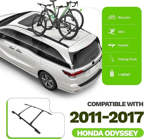 Hecasa Rooftop Cross Bar & Side Rails متوافقة مع 2011-2017 Honda Odyssey Luggage Rack 150 رطل الألومنيوم 4pcs in Saudi Arabia