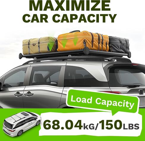 Hecasa Rooftop Cross Bar & Side Rails متوافقة مع 2011-2017 Honda Odyssey Luggage Rack 150 رطل الألومنيوم 4pcs in Saudi Arabia