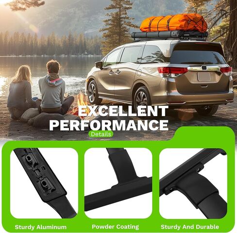 Hecasa Rooftop Cross Bar & Side Rails متوافقة مع 2011-2017 Honda Odyssey Luggage Rack 150 رطل الألومنيوم 4pcs in Saudi Arabia