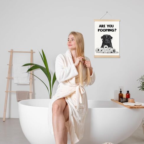 RYVJU Funny Cat Bathroom Wall Art Poster Hanger Frame, Cat Bathroom Decor, Trendy Bathrobe Kitty Kitten Wall Decor Canvas Prints for Spa Gym Bath Room Washroom Toilet, 12x16 In Set Of 2 in Saudi Arabia
