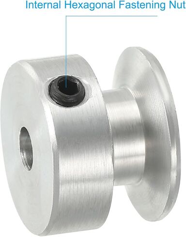 بكرة حزام على شكل حرف V من باتيكل، تجويف ثابت 8 مم 20 مم ضياء خارجي عجلة بكرة أخدود واحدة من سبائك الألومنيوم على شكل حرف V لبكرة محرك لعمود المحرك 1-3 مم حزام دائري من البولي يوريثان in Kuwait