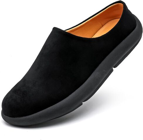 LCQL Men Breathable Slides Slipper Leather Mules and Clog Summer Outdoor Indoor Flat Loafers Size 7-12 in Kuwait