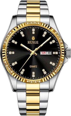 فاخر الرجال الكوارتز مشاهدة الفولاذ المقاوم للصدأ التقويم الأسبوعي للرجال الأزياء ليلة الضوء الذهب مقاوم للماء B3 in Kuwait